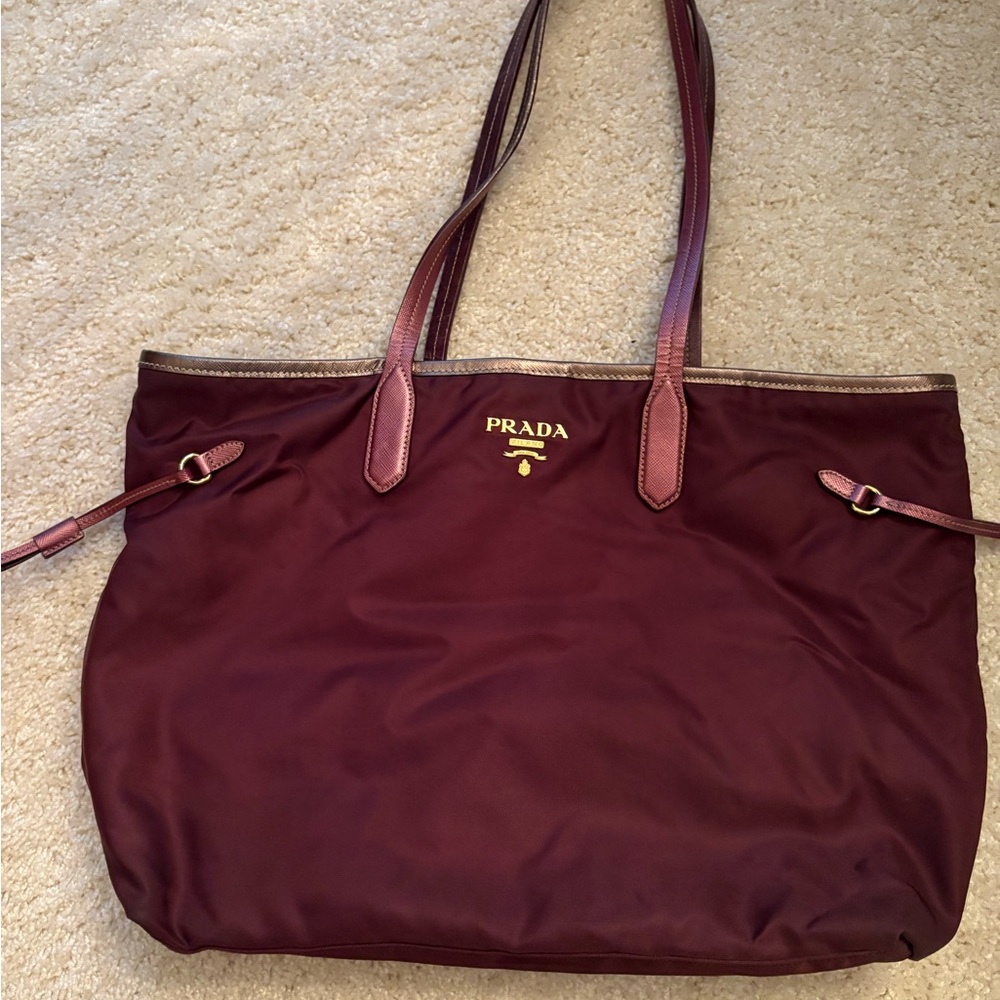 Prada Deep Burgundy Tote Bag
